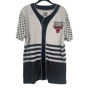 Vintage Chicago Bulls Button Down Stars Stripes Shirt Large